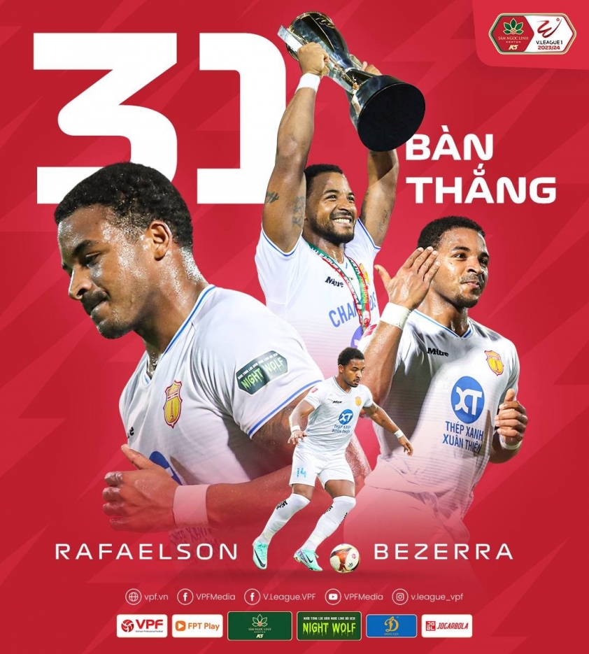 Rafaelson ghi dấu ấn vàng son: Vua phá lưới hiệu suất ghi bàn cao nhất lịch sử V-League