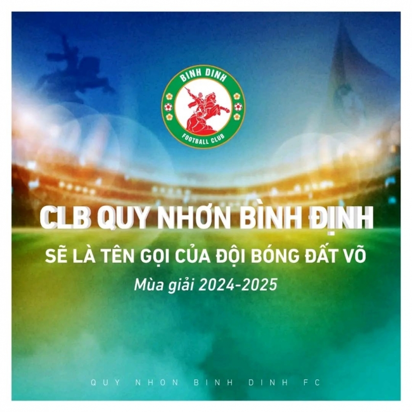 CLB Bình Định Lại Thay Đổi Tên Gọi, Xóa Bỏ Dấu Ấn Nhà Tài Trợ