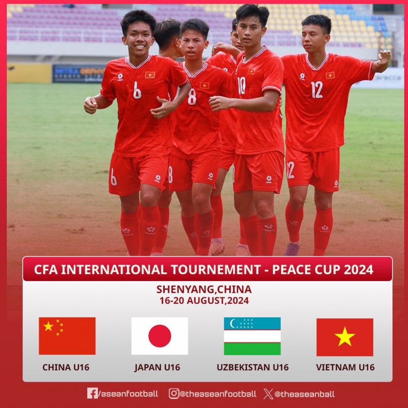 U16 Việt Nam góp mặt tại giải giao hữu quốc tế CFA - Peace Cup 2024 cùng các ông lớn châu Á