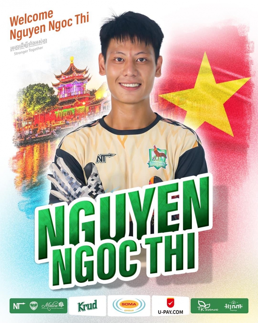 Nguyễn Ngọc Thi gia nhập Kirivong Sok Sen Chey, hậu vệ Việt Nam lọt vào tầm ngắm của Phnom Penh Crown
