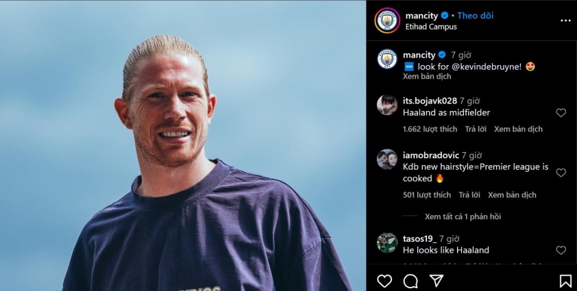 De Bruyne Tái Xuất Bất Ngờ Với Kiểu Tóc Táo Bạo, Hé Lộ Tương Lai tại Man City