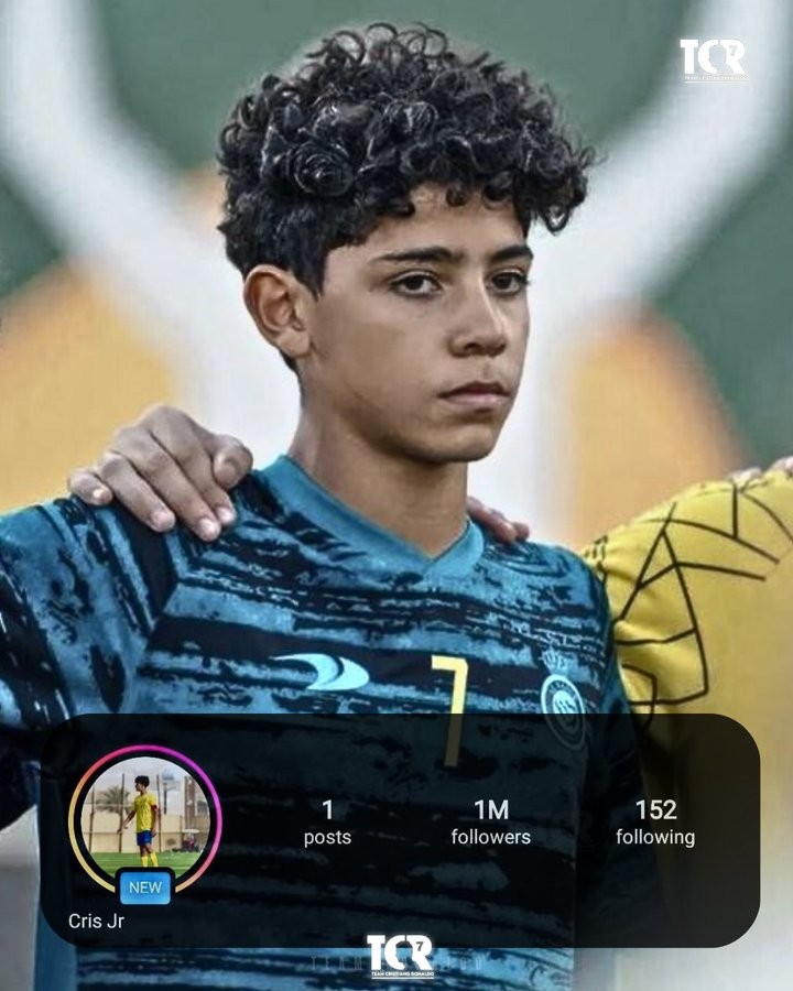 Cristiano Ronaldo Jr chinh phục cột mốc 1 triệu người theo dõi trên Instagram