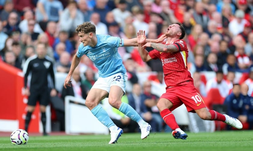 Sự bất ngờ ngoạn mục Liverpool để thua trên sân nhà trước Nottingham Forest