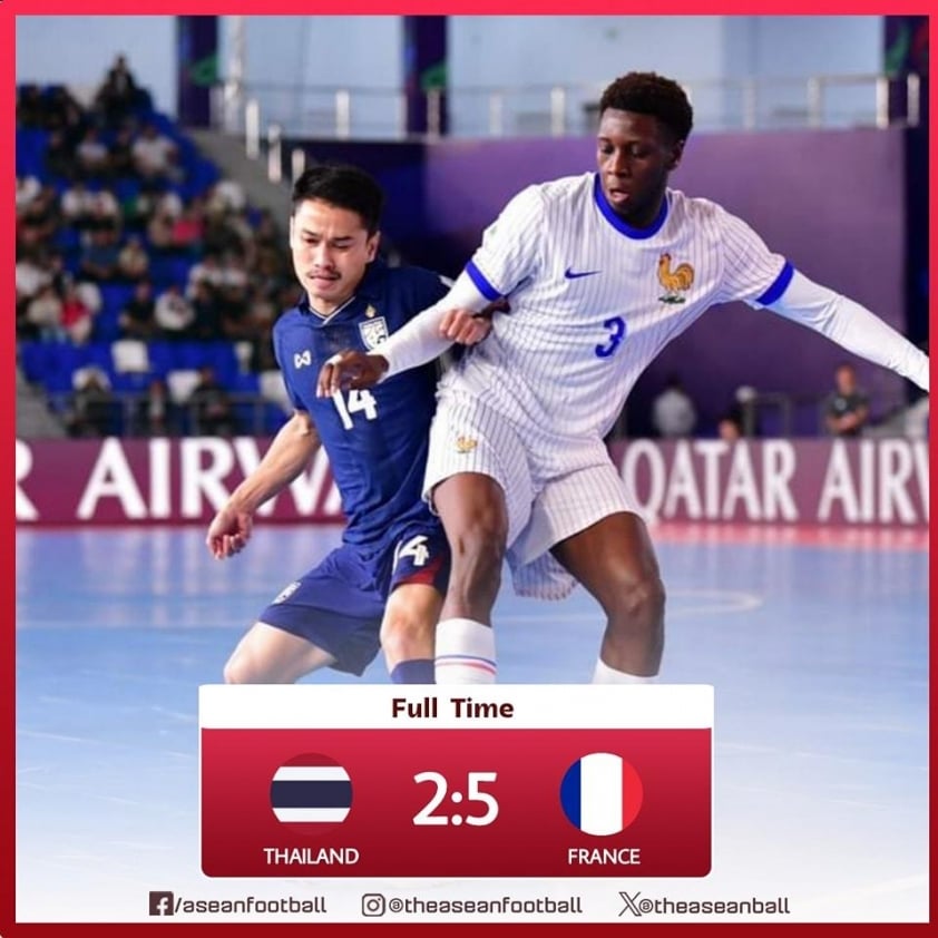 Thái Lan thất thủ trước Pháp, ngậm ngùi dừng chân tại vòng 1/8 Futsal World Cup 2024