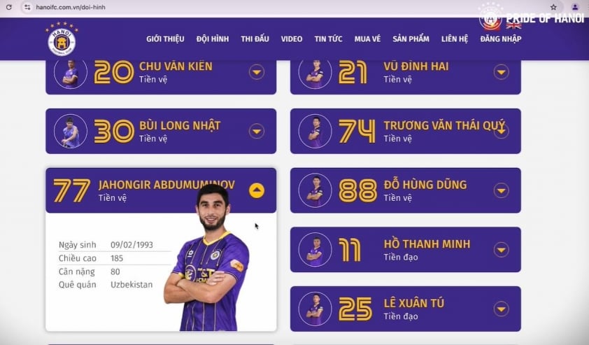 Hà Nội FC chào đón tân binh Uzbekistan sát giờ đối đầu CLB TP.HCM