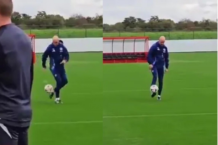 Kỹ năng điêu luyện của Erik Ten Hag trên sân tập khiến người hâm mộ Man Utd trầm trồ