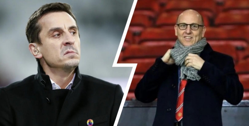 Chủ sở hữu Man United Joel Glazer khéo léo tránh đối mặt với Gary Neville khi viếng thăm Old Trafford