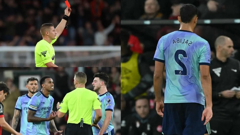 Thất bại cay đắng của Arsenal trước Bournemouth sau tấm thẻ đỏ của Saliba