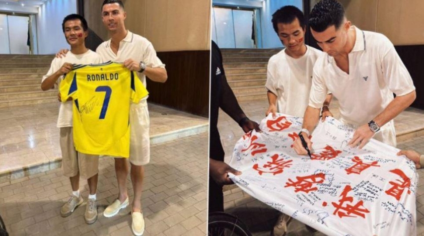 Cuộc gặp gỡ cảm động giữa Ronaldo và người hâm mộ vượt quãng đường 13.000km