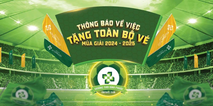 Bình Phước miễn phí vé xem toàn bộ trận đấu mùa giải 2024/25 cho NHM
