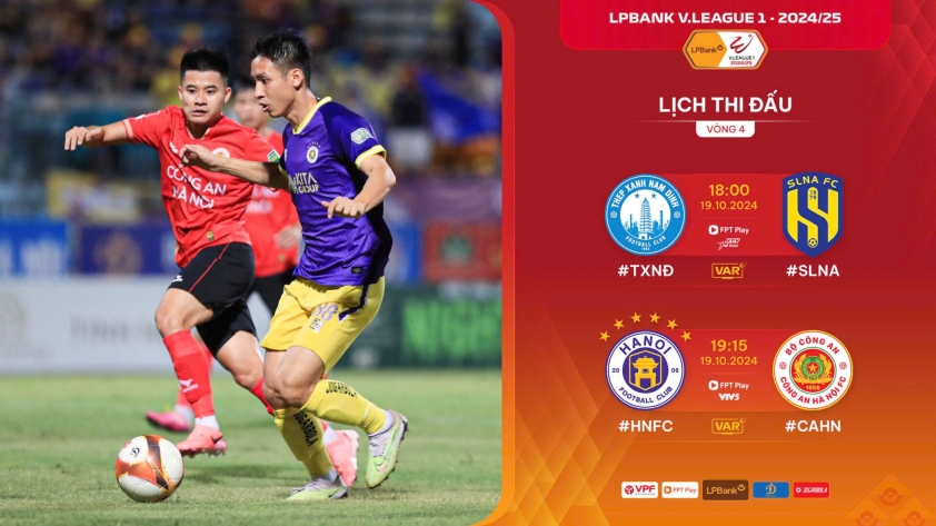 Cuộc đối đầu nảy lửa ở vòng 4 V-League Hà Nội vs CAHN, Nam Định vs SLNA