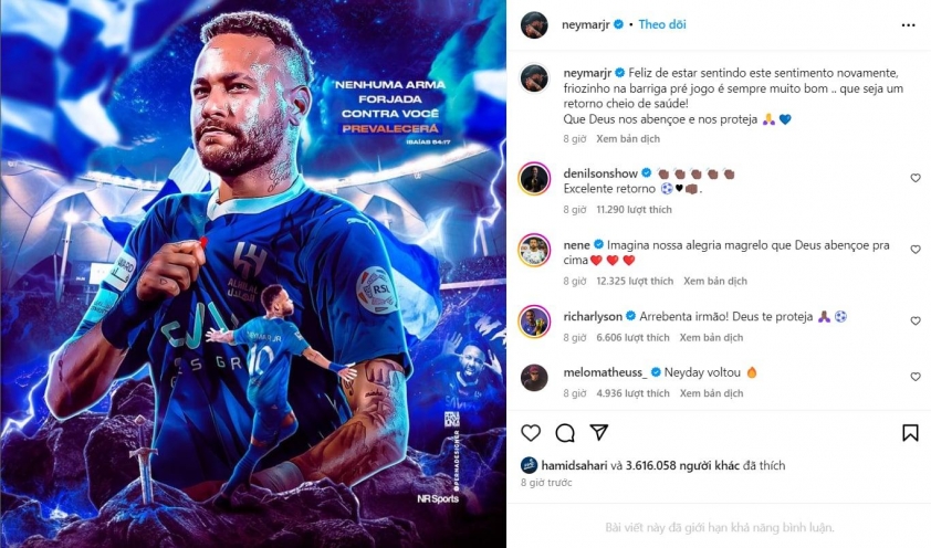 Neymar Ra Mắt Ấn Tượng Dù Chỉ Xuất Hiện Trong Ít Phút Cho Al Hilal