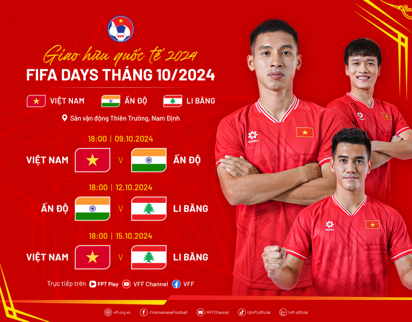 Đội tuyển Việt Nam di chuyển linh hoạt giữa Hà Nội và Nam Định trong đợt FIFA Days tháng 10/2024