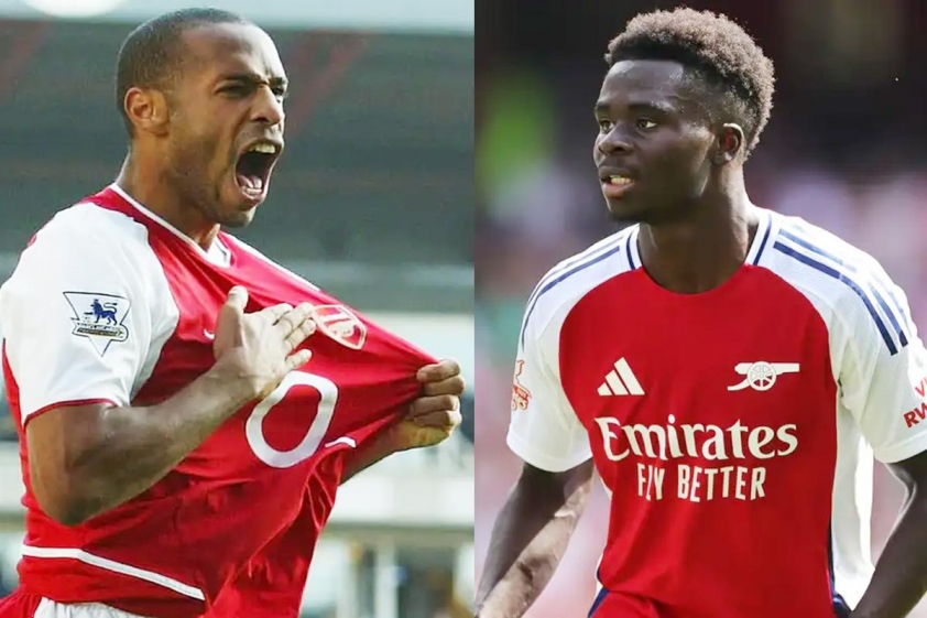 Bukayo Saka viết tiếp lịch sử Arsenal, phá kỷ lục huyền thoại Thierry Henry