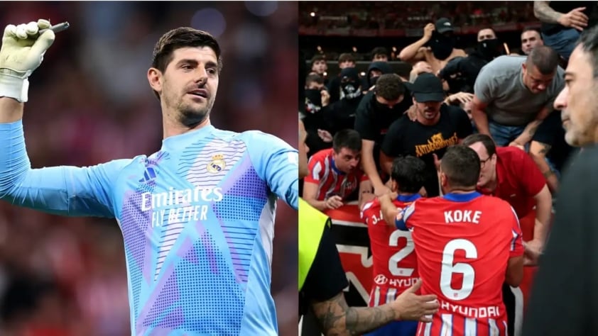 Atletico Madrid bị cấm phân khúc sân sau vụ bạo loạn trên khán đài nhắm vào Thibaut Courtois