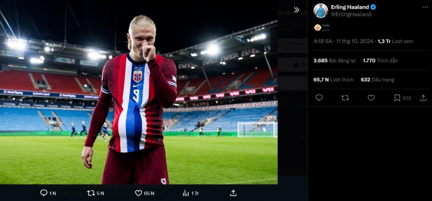 Erling Haaland Bật Mí Tin Vui Trở Thành Bố, Phá Kỷ Lục Ghi Bàn Cho Na Uy