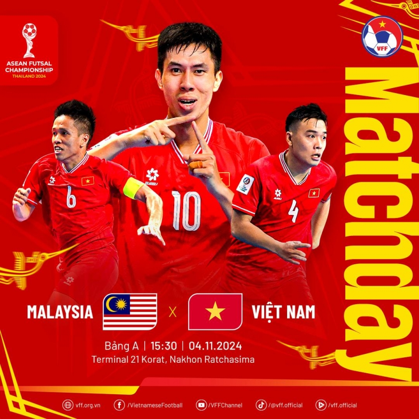 ĐT Futsal Việt Nam đối đầu Malaysia trong trận cầu quyết định tấm vé vào vòng trong