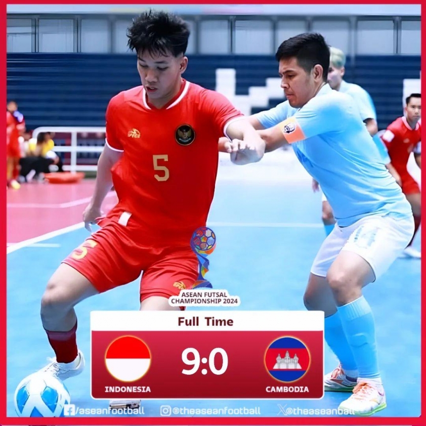 Đội tuyển futsal Indonesia khởi đầu ấn tượng với chiến thắng đậm đà 9-0
