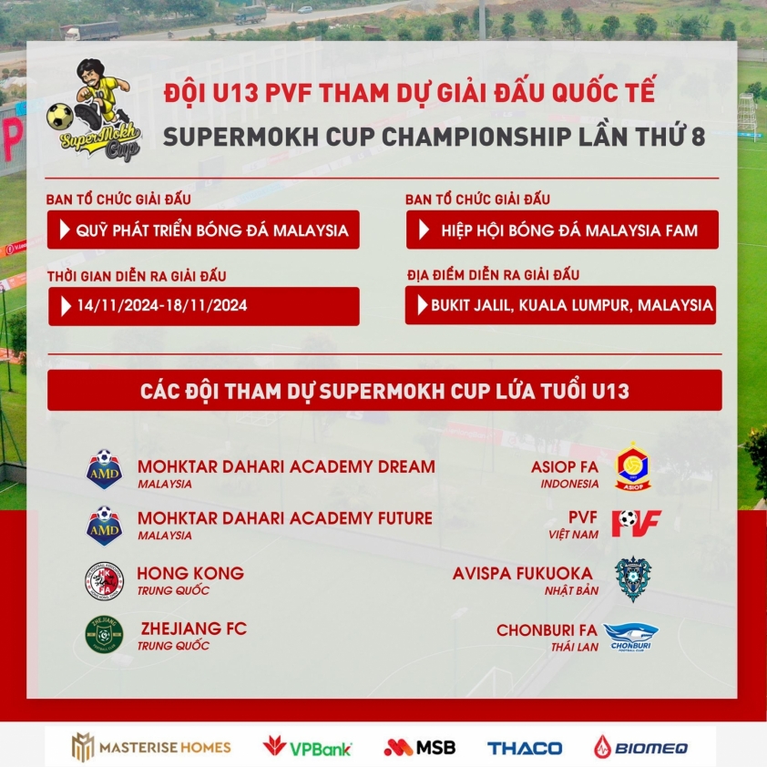 U13 PVF sẵn sàng chinh chiến tại Giải vô địch SuperMokh Cup tại Malaysia