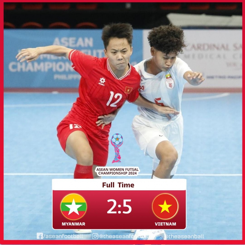 ĐT Futsal Nữ Việt Nam Vượt Qua Myanmar Với Tỷ Số Thuyết Phục 5-2