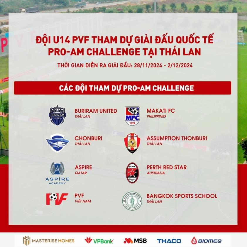 U14 PVF Sang Thái Lan Tranh Tài Tại Giải Giao Hữu Quốc Tế Pro-Am Challenge