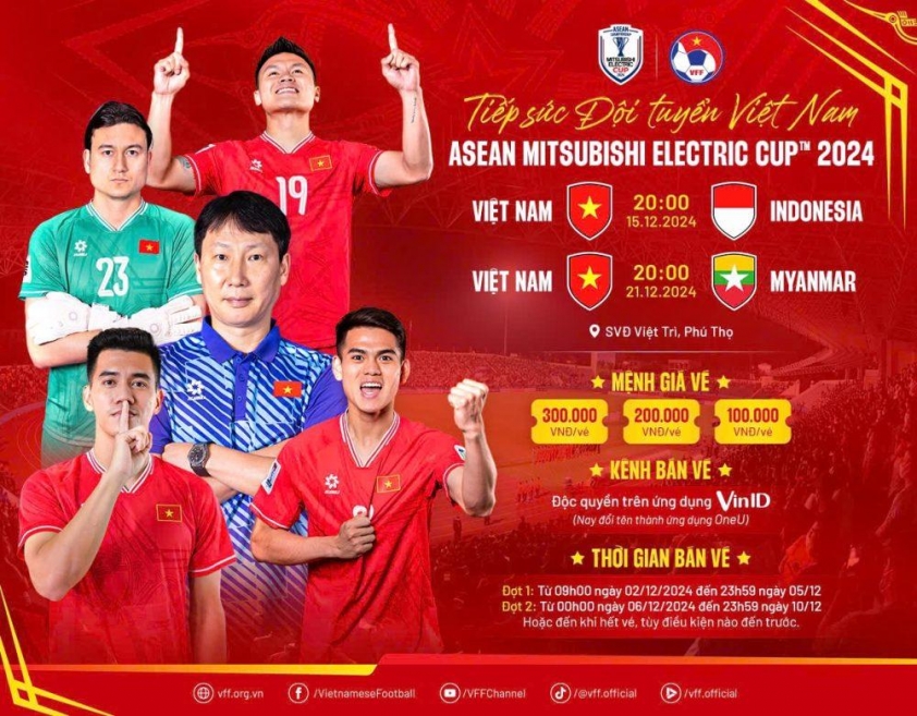Mua vé xem tuyển Việt Nam đấu Indonesia ở AFF Cup 2024 Rẻ hơn và thuận lợi
