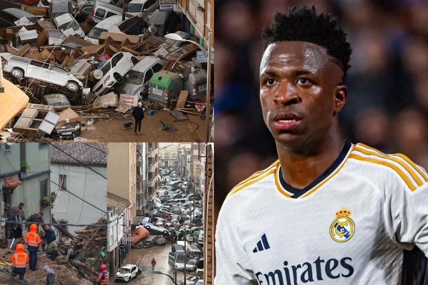 Sứ mệnh cao cả của Vinicius Jr. Quyên góp 1 triệu Euro cho nạn nhân bão Dana ở Valencia