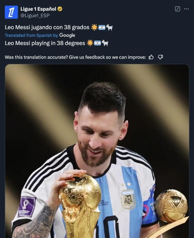 Cú đáp trả thẳng thừng Ligue 1 đáp trả Ronaldo bằng hình ảnh Messi vô địch World Cup