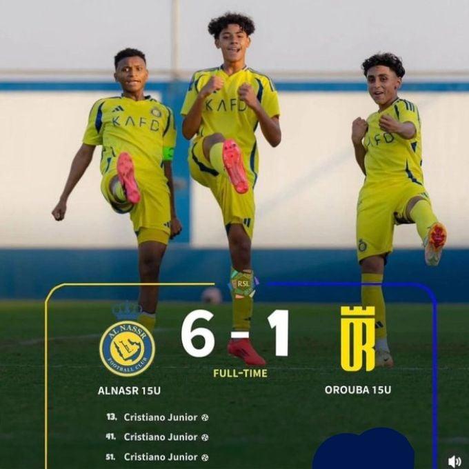 Cristiano Jr tỏa sáng rực rỡ, nối bước di sản của Ronaldo tại Al Nassr