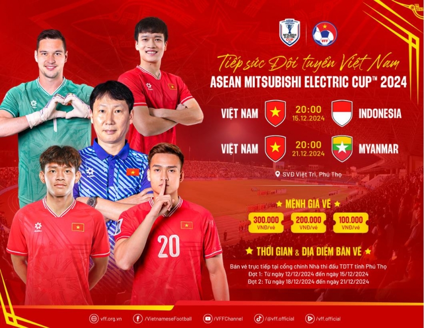 VFF Phát Hành Thêm Vé Trực Tiếp Cho Trận Đấu ĐT Việt Nam Tại AFF Cup 2024