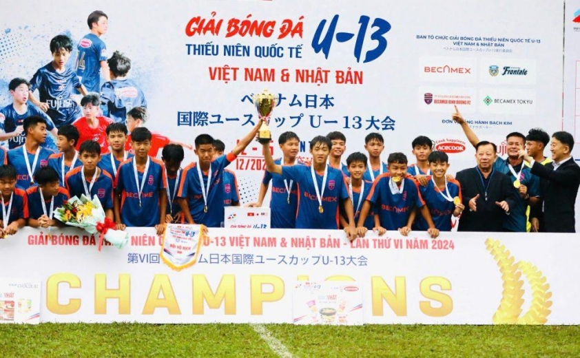U13 Becamex Bình Dương đăng quang Giải Bóng đá Thiếu niên Quốc tế U13 Việt Nam - Nhật Bản 2024