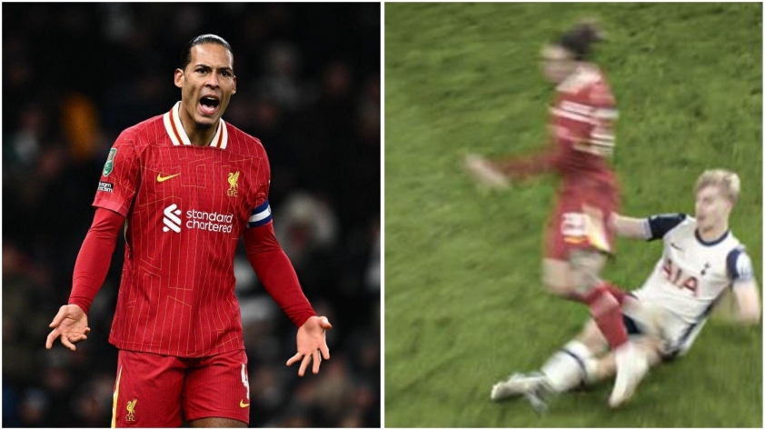 Virgil van Dijk phàn nàn về quyết định không phạt thẻ vàng thứ hai của trọng tài