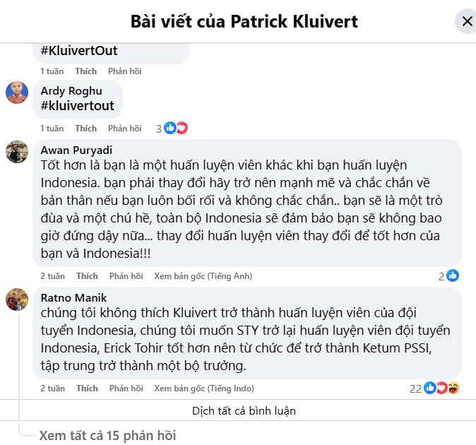 Patrick Kluivert: Làn sóng phản đối dữ dội ở Indonesia trước khi trận đấu nào diễn ra