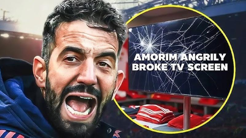 HLV Ruben Amorim nổi giận đập vỡ TV sau trận thua của Man Utd: Sự thật phía sau hành động gây sốc