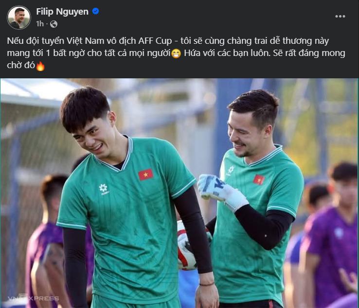 Filip Nguyễn và Trần Trung Kiên hứa hẹn món quà đặc biệt nếu ĐT Việt Nam đăng quang AFF Cup