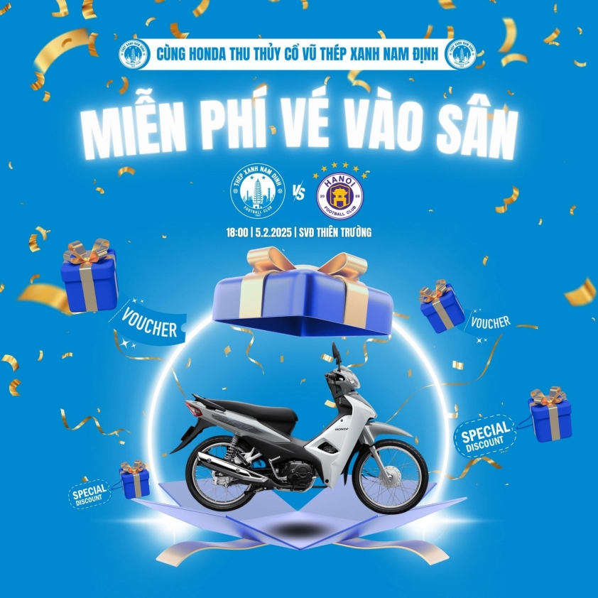 CLB Nam Định tri ân CĐV với chương trình khuyến mãi đặc biệt và quà tặng hấp dẫn trong trận đấu khai xuân