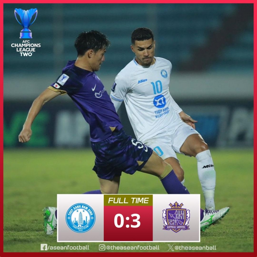 Hendrio và CLB Nam Định: Niềm tự hào và khát vọng sau thất bại trước Sanfrecce Hiroshima