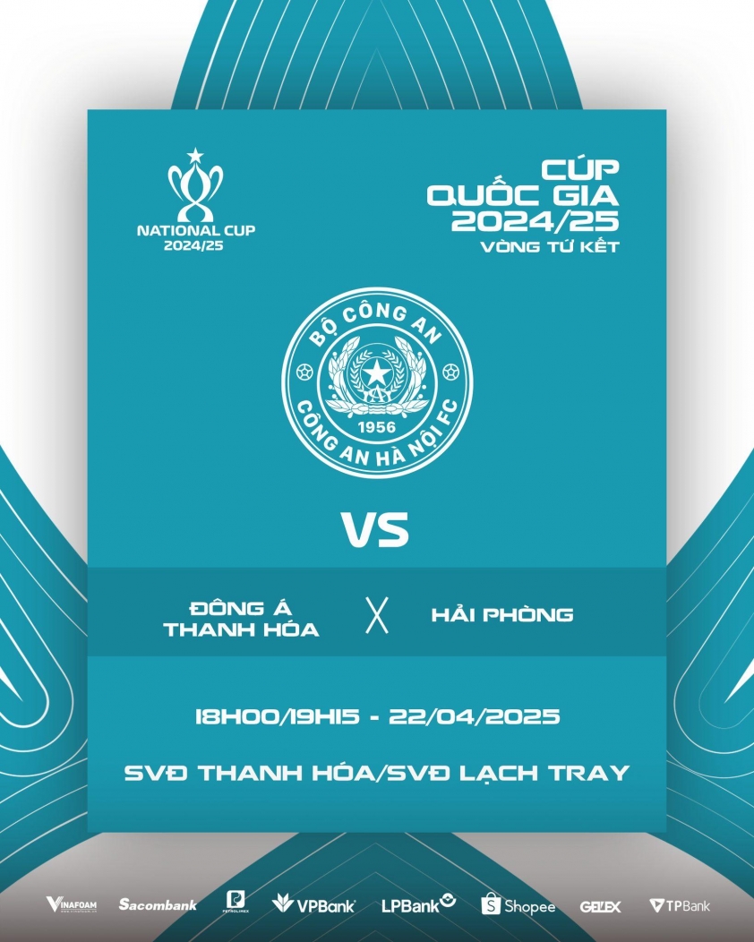 Cúp Quốc gia 2024/25: CAHN đối đầu Thanh Hóa hoặc Hải Phòng trong trận tứ kết kịch tính