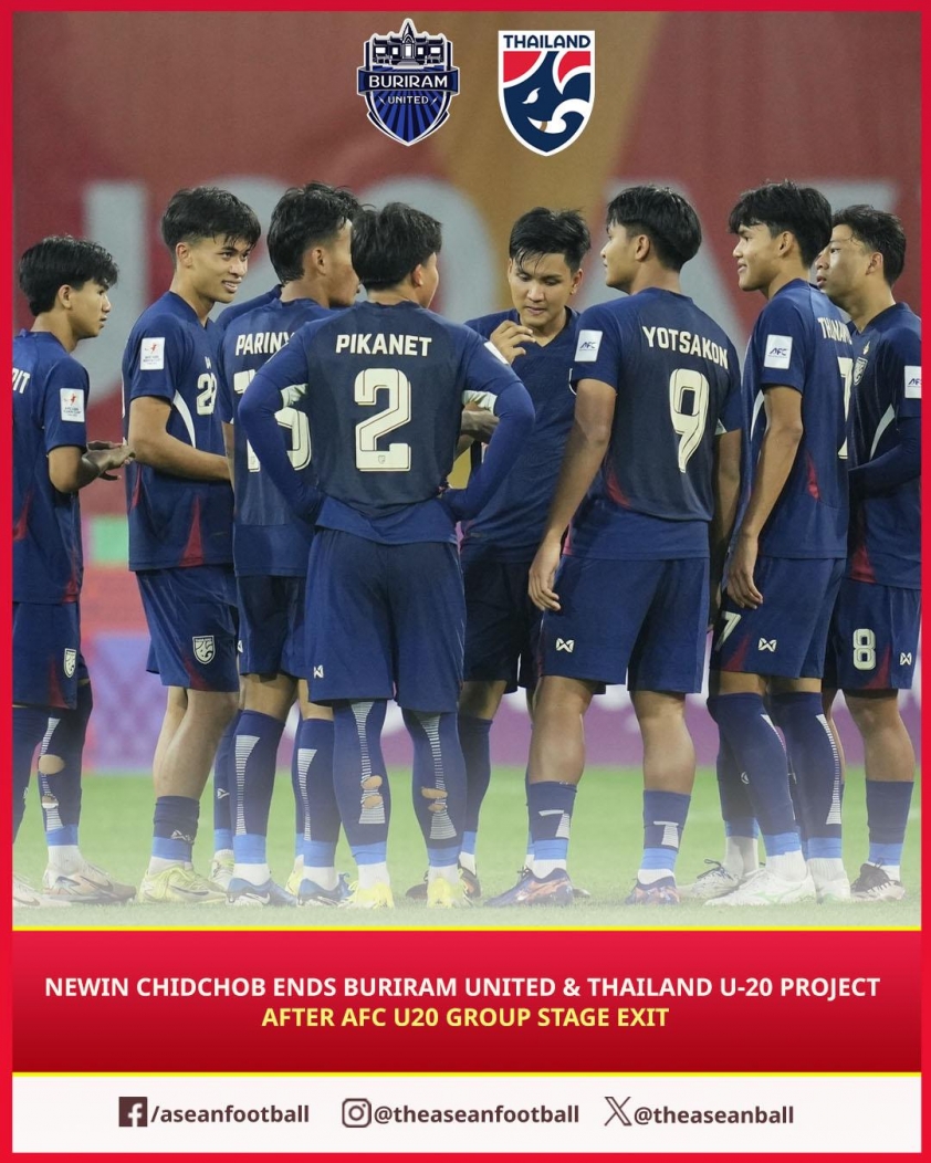 Buriram United chính thức trả lại quyền quản lý U20 Thái Lan cho FAT