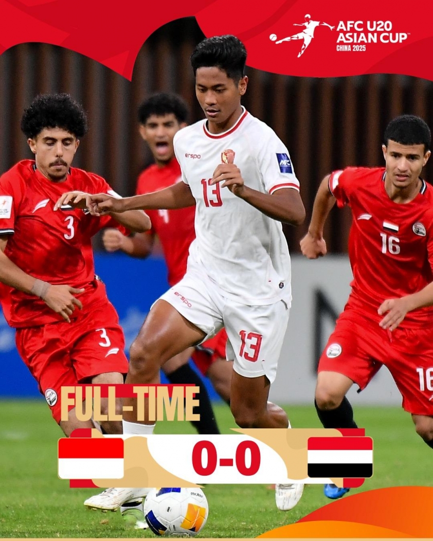 U20 Indonesia chia tay U20 châu Á 2025 với trận hòa không bàn thắng trước Yemen