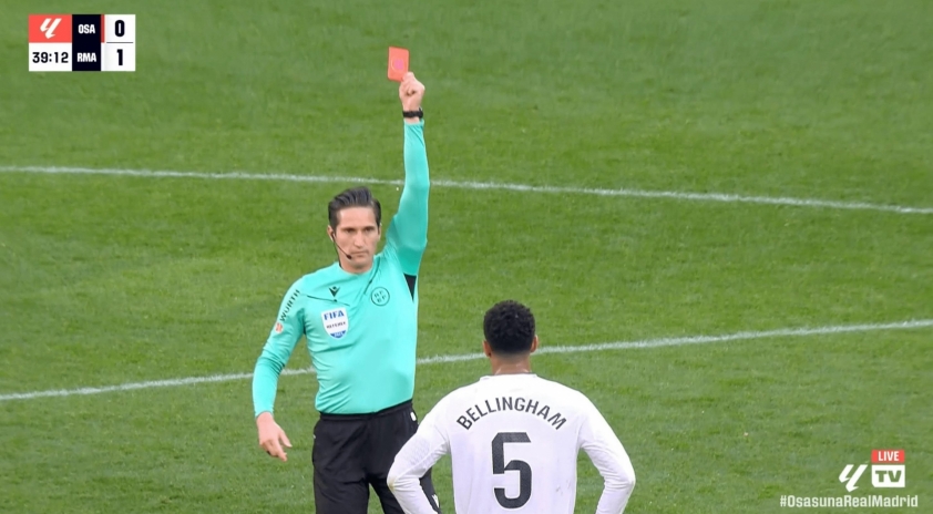 Trọng tài Jose Luis Munuera Montero đối mặt với án phạt nặng sau vụ thẻ đỏ gây tranh cãi với Bellingham