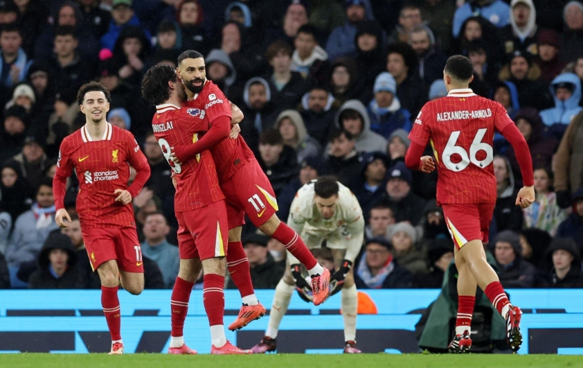 Salah tỏa sáng, Liverpool đánh bại Man City, củng cố ngôi đầu Ngoại hạng Anh