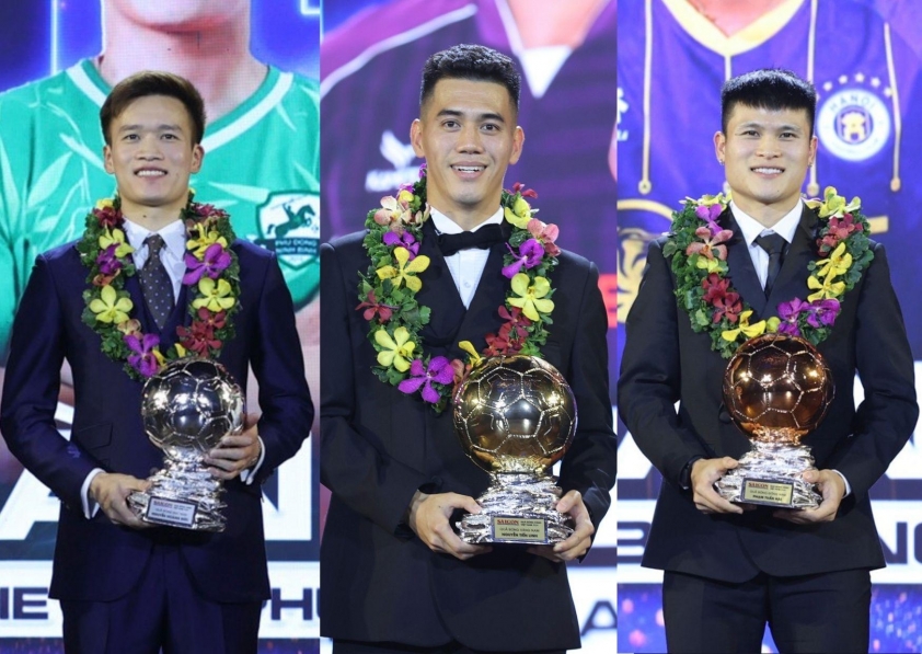 Hoàng Đức ghi lại khoảnh khắc Tiến Linh đăng quang Quả bóng Vàng Việt Nam 2024