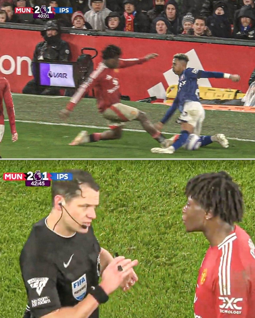 Thẻ đỏ trực tiếp của Patrick Dorgu: VAR xác nhận quyết định, Man United thắng kịch tính