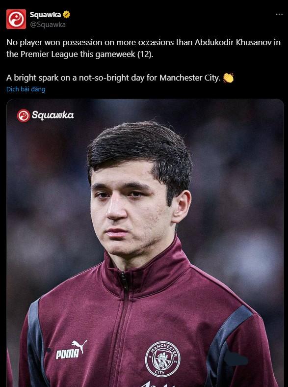 Trung vệ Uzbekistan Khusanov: Ngôi sao đang lên của Man City