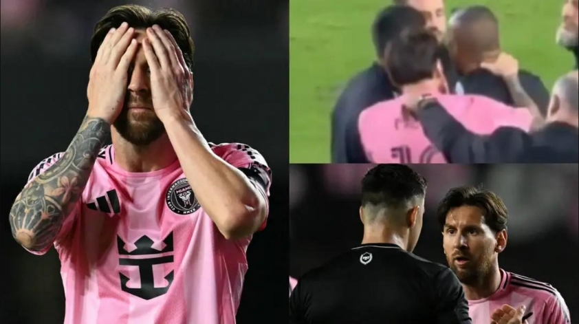 Messi nổi nóng, túm cổ trợ lý HLV đối phương sau trận hòa kịch tính