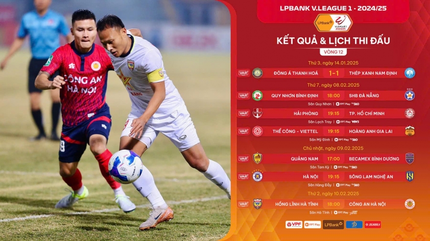 Vòng 12 V-League 2024/2025: VAR xuất hiện, cuộc đua thăng hạng và trụ hạng thêm kịch tính