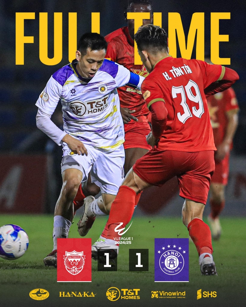 Hà Nội FC chia điểm trước Hà Tĩnh: Trận đấu kịch tính khép lại với tỷ số 1-1
