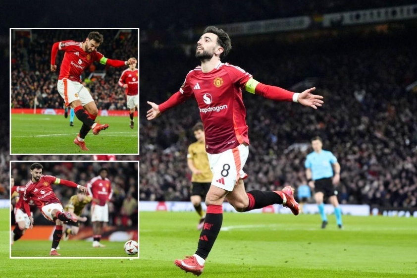 Bruno Fernandes tỏa sáng rực rỡ, đưa Man Utd vào tứ kết Europa League