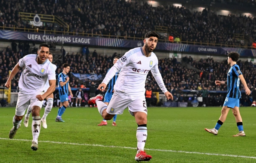 Aston Villa thắng đậm Club Brugge trong trận lượt đi vòng 1/8 Champions League